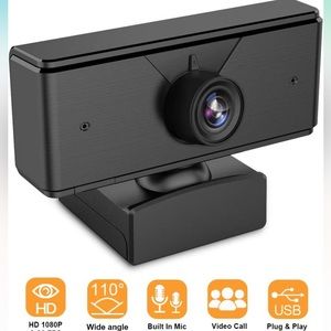 1080P Full HD Webcam with Mic, Quick Focus, Computer Camera for Online Video